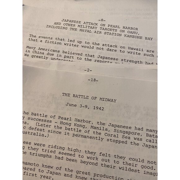 Vintage WWII Memorabilia Collection: Battle Of Midway & Pearl Harbor Documents P - Picture 4 of 7